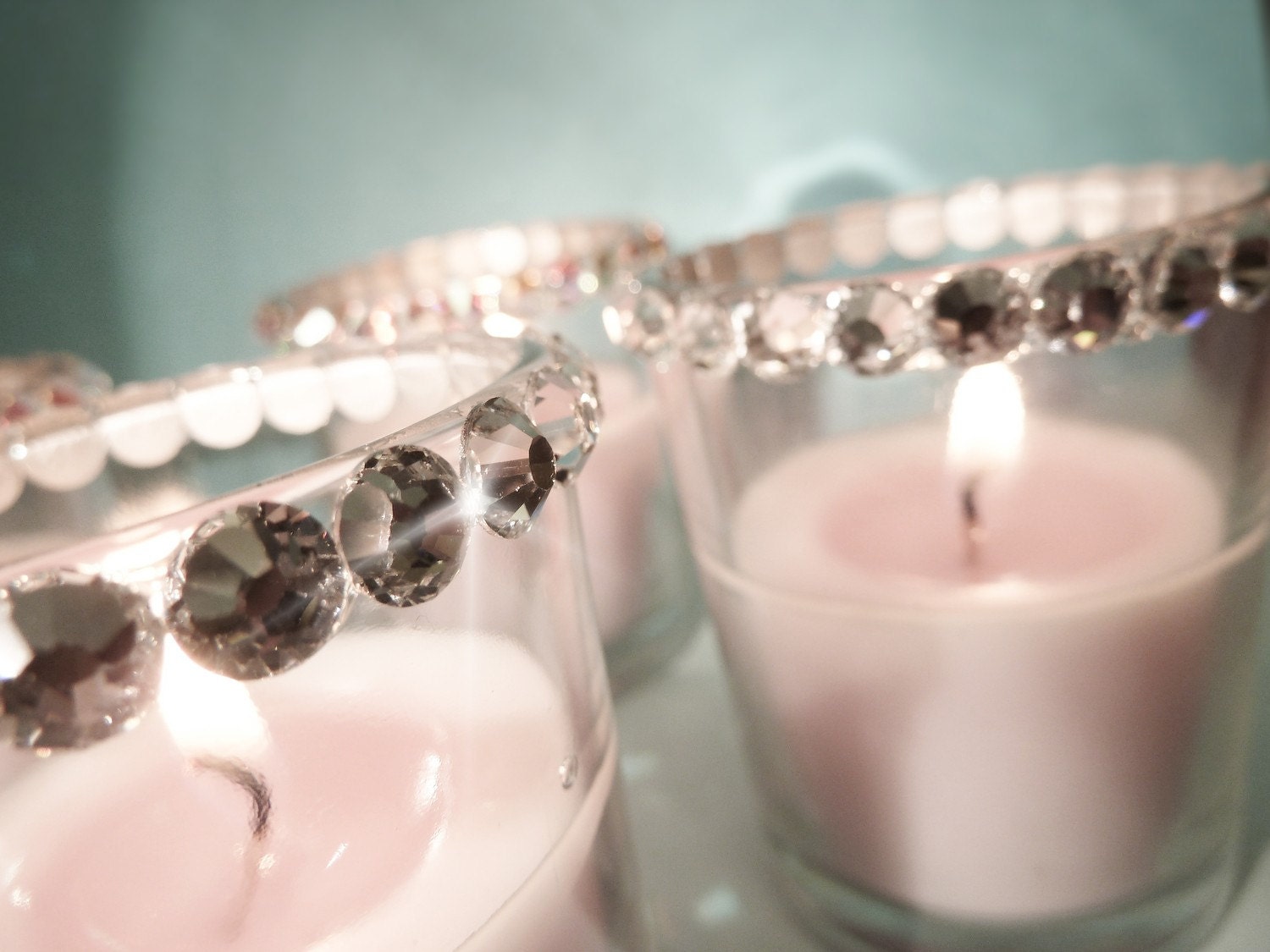 Swarovski Crystal Votive Candles - Chic Couture Wedding Accessory Votives For Your FABULOUS Wedding Reception