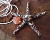AGATE and STARFISH snake chain with semi-precious stone achat