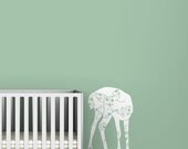 Kids wall decal fawn baby room white decor chic classic elegant special white wall decal room decor - Black Label Vineyard Fawn