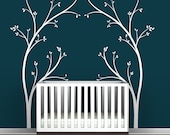 Tree Canopy Bed Headboard Wall Decal - Fun, novelty tree decal design - Modern Nursery Decor