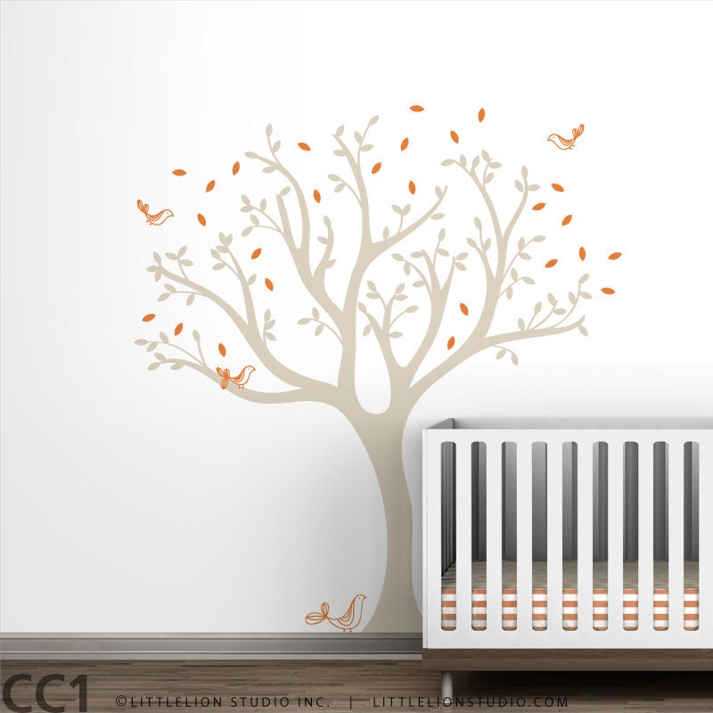 Tweet Tree Wall Decal - Birds tree decal - Kids Room Wall Decor