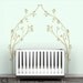 Vineyard Canopy Bed Headboard Wall Decal - Classic, elegant, modern baby room decor - White, brown, gold, silver