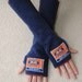 Fingerless Hand Arm Warmers Auburn Tigers AU Fleece Navy Blue