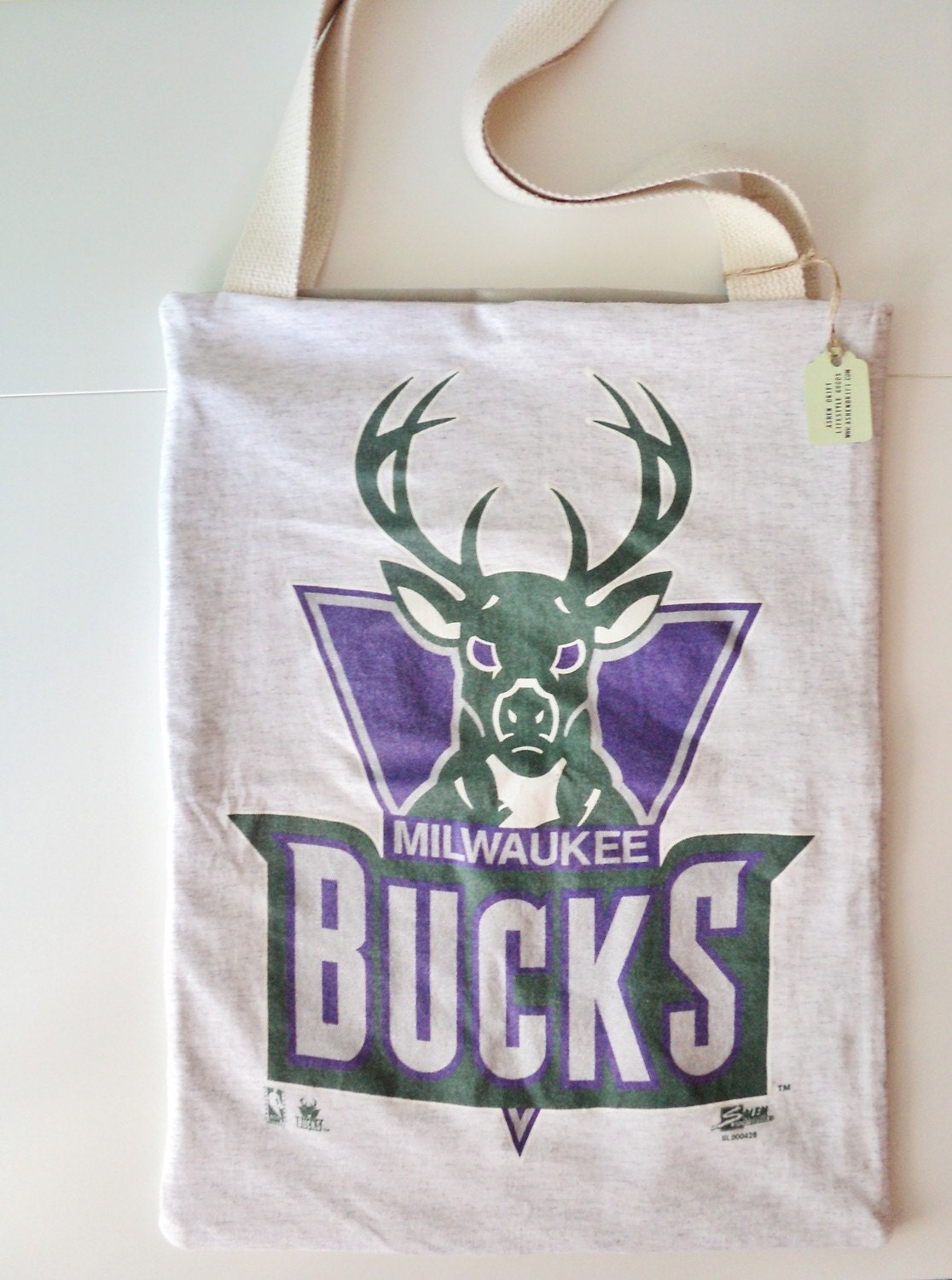 Reversable Ultra Durable Tshirt Tote- Milwaukee Bucks