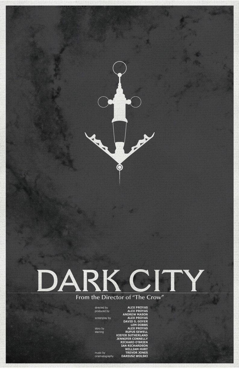 Dark City Poster 2: Science Fiction Cult Movie Poster - 11x17 Vintage Art Print