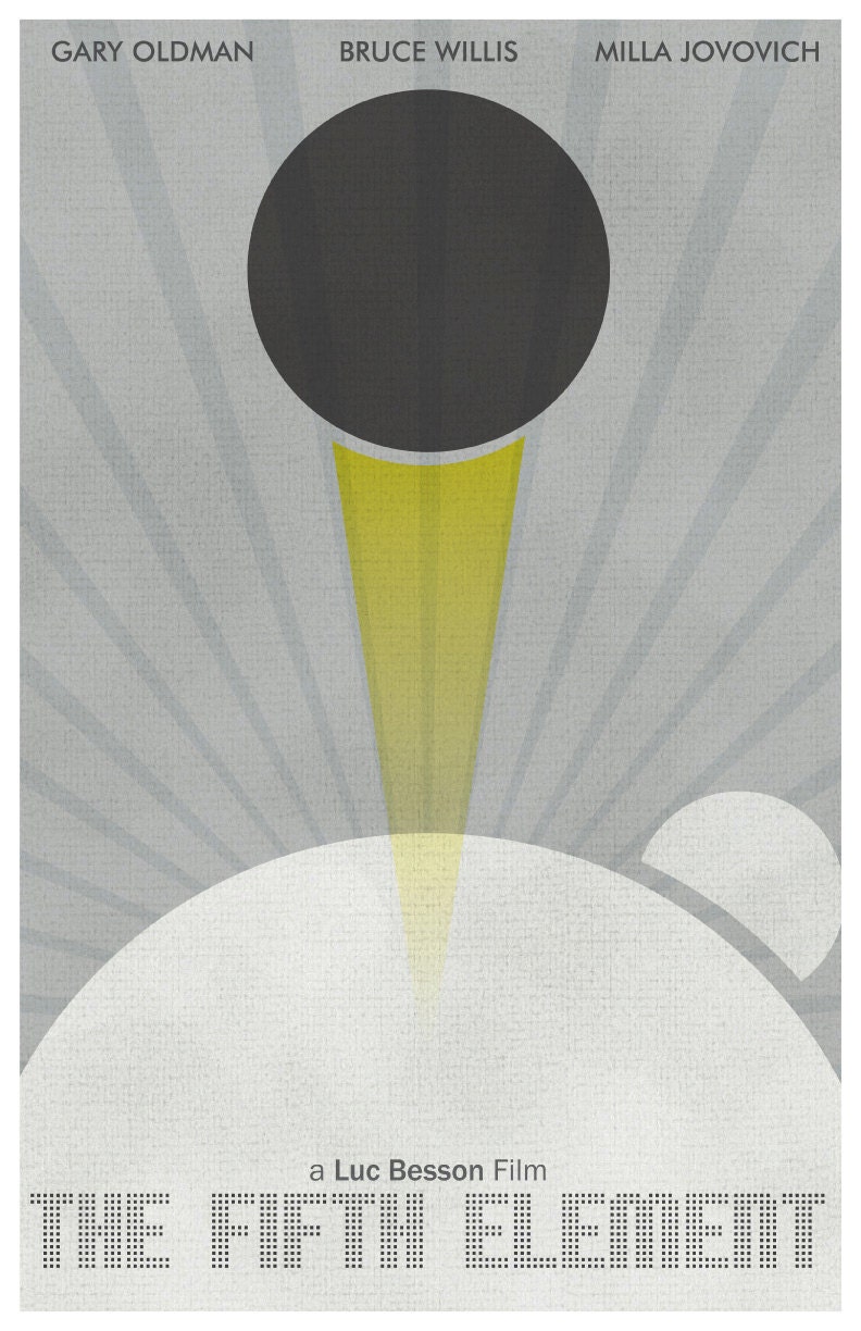 The Fifth Element Retro Movie Poster Print - 11"x17" High Quality Poster - Number 3