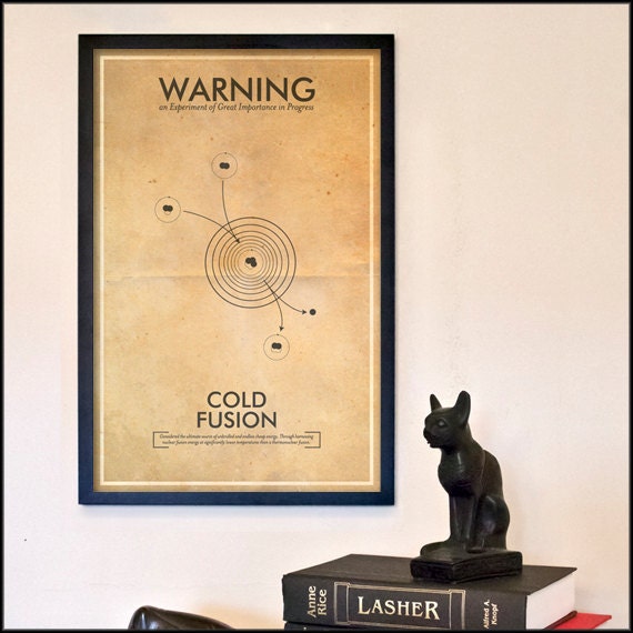 Fringe Science Warning Posters - Cold Fusion Inspired Vintage Iconography 11x17 Print