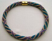 Bead Crochet Pattern:  Wide Reverse Spiral Crochet Necklace