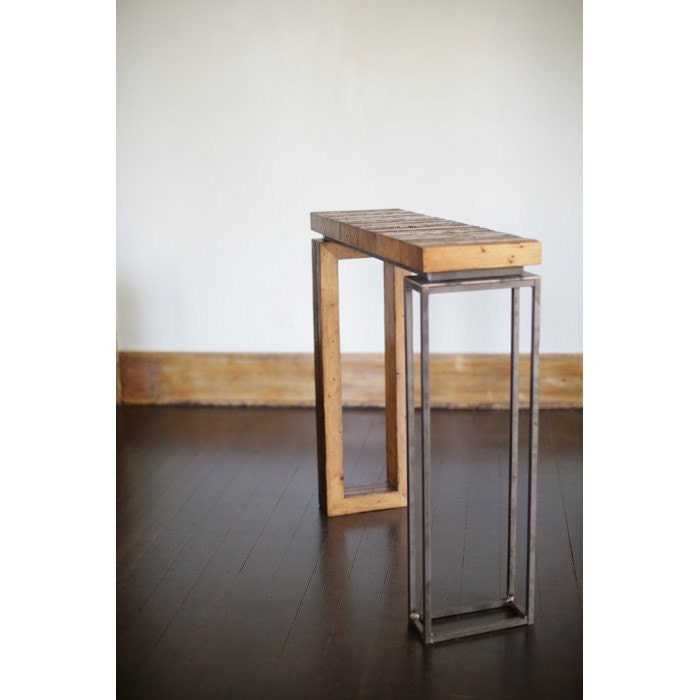 Cute Sofa Table - Reclaimed Wood and Recycled Iron