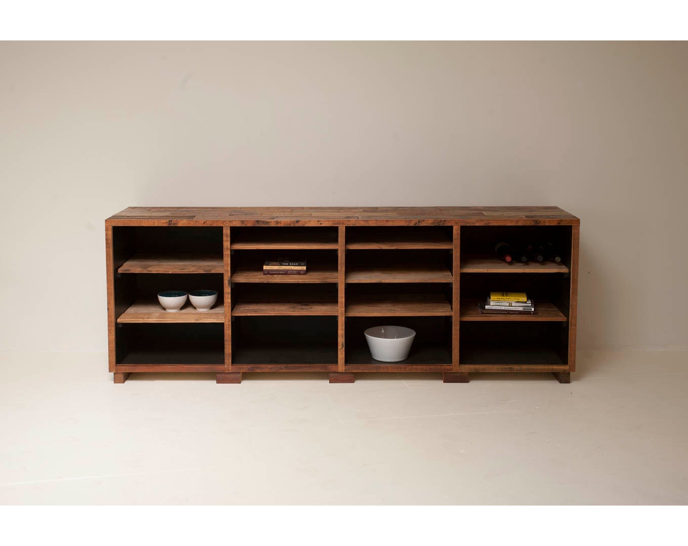 Elegant and Minimal, Old Growth Credenza Handcrafted with Historic Timbers 'Hearst Cabinet'