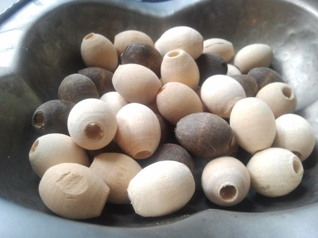 60 finished and unfinished medium wood beads-diy beads