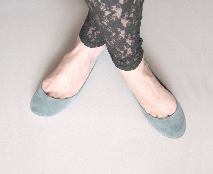 Dusty Cold Gray Handmade Ballet Flats