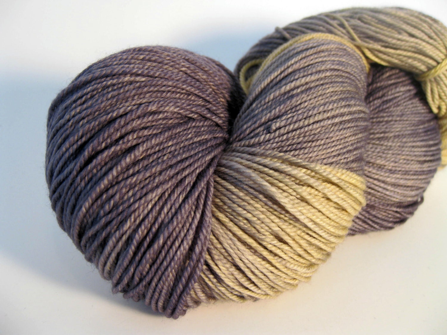 Yarn, hand dyed gray & yellow 80 10 10 - Godric's Hollow