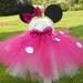 Minnie Mouse Tutu - Pink, White Tutu for Baby, Toddler, Girl includes Mouse ears headband (size NB-4T)