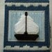 Nautical Tissue Box Cover made from Plastic Canvas