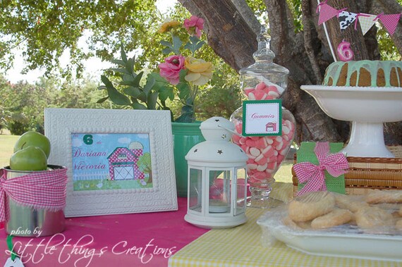 Printable- Girly Farmer Birthday Party Collection by Fara Party Design Il_570xn