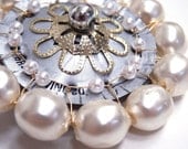 Bridal Victorian Steampunk Recycled Clip Accessory Tagt Team 123 cc loh ostat socal etsy guild tenx tt cccoe sos steam team madcap lb