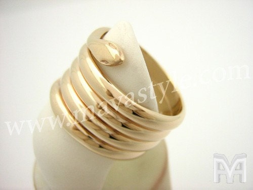 Yellow Gold Snake Python Ring - Bague de Serpent en Or