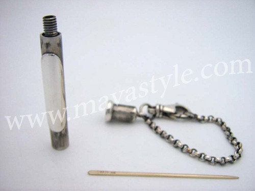 Silver Tube Holder Gold Toothpick KeyChain Key Chain
