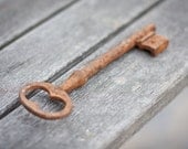 Vintage Skeleton French Key Big Huge Rusty Patina Antique Keys Steampunk Jewelry Art Book Mixed Media Romantic Home dark neutral