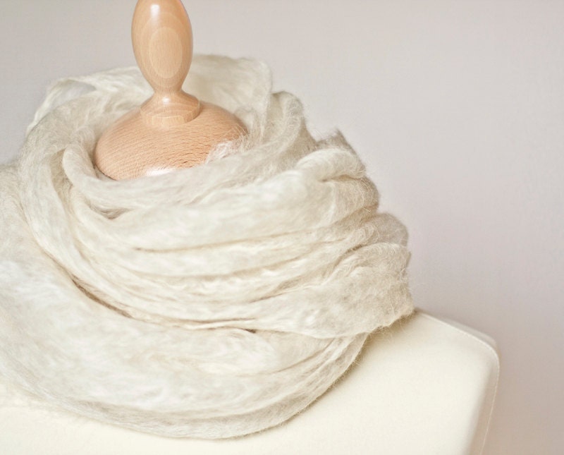 Cobweb Shawl Scarf Stole White Wool Natural Lace Wedding Bridal Fashion teamcamelot tbteam elitett
