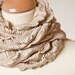 Versatile Scarf Cowl Loop Infinity Textured Natural Beige Embossed Tan safari fashion modern minimalist