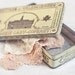 Antique French Tin Box Shabby Chic Yellow Sottises de Valenciennes Vintage art deco rustic teamcamelot tbteam elitett