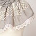 Linen Scarf Vintage French Lace Eco Friendly Natural Gray Beige summer boho neutral OOAK