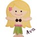 Hula Girl Applique Design