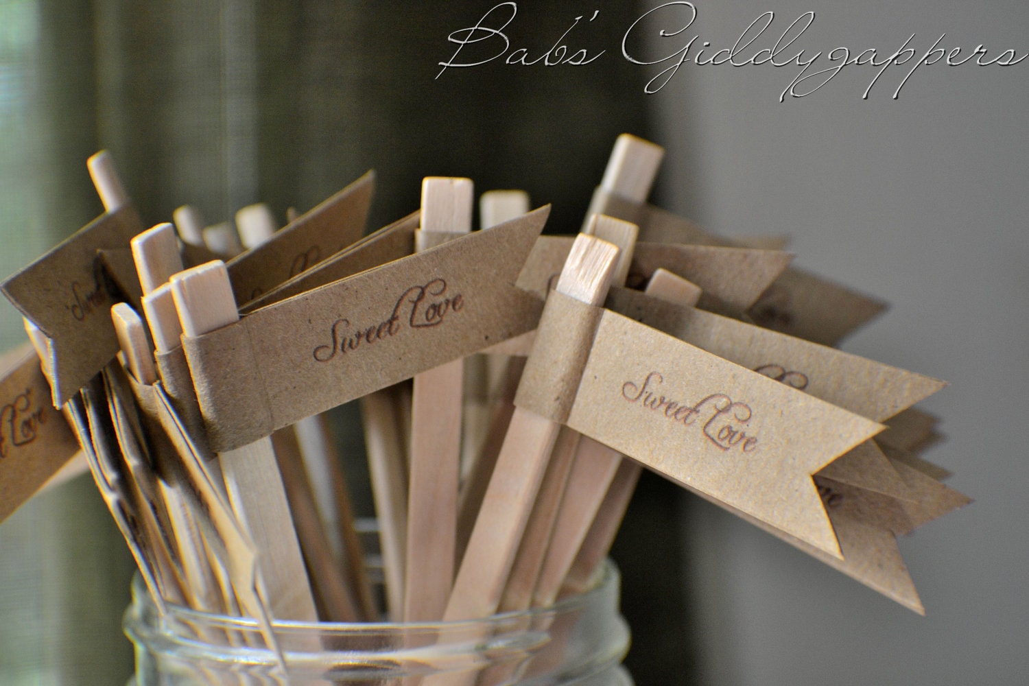 Sweet Love Kraft Paper Stir Sticks