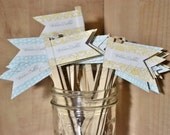 Yellow and Baby Blue Drink Stirrers
