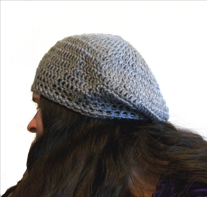 Gray Slouch Hat Autumn Beret Tam Him Her Men Women Unisex Crochet Winter Accessories