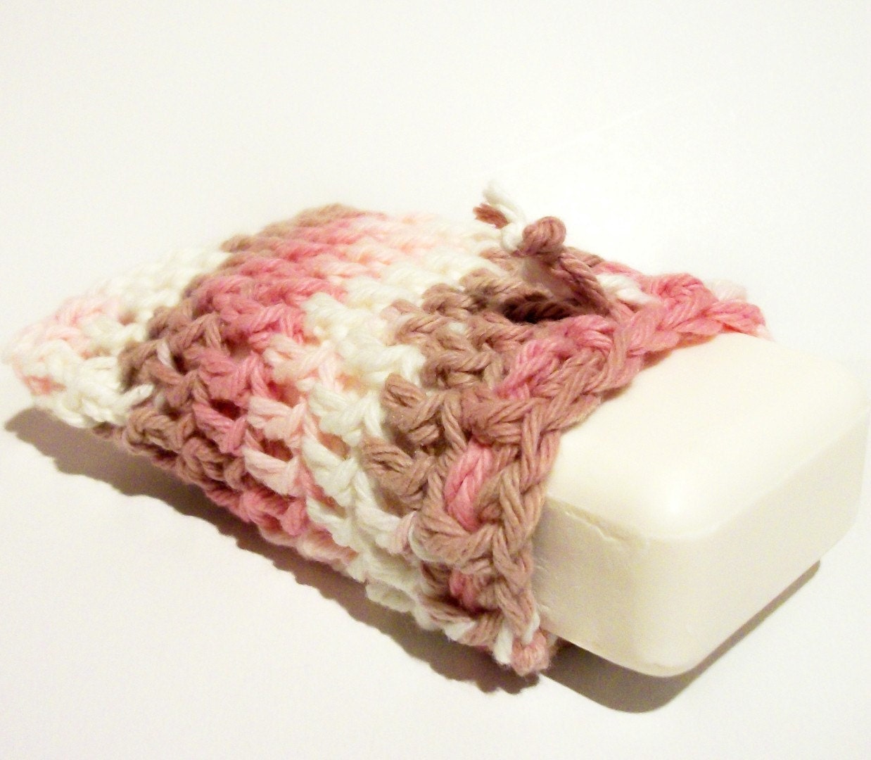 100% Cotton Crochet Soap Saver Sack Neapolitan Ready To Ship