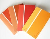 2 Orange Paint Chip Upcycled Mini Pocket Notebook Any 2 Autumn Colors