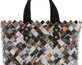 Tool Tote - Basket Style Handbag made from upcycled Paul Mitchell magazines