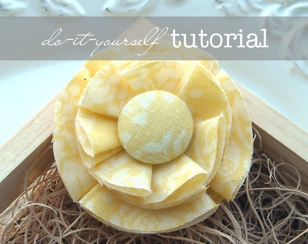 Fabric Flower Pattern Tutorial - "Merry-Go-Round" - PDF Instructions emailed to you within 24 hours - do-it-yourself How To Directions
