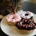Mini Donuts with Rainbow Sprinkles - set of three crocheted cat toys