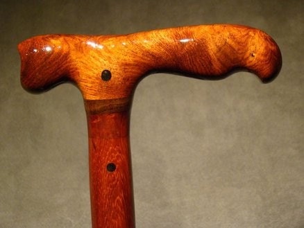 Big Tall Fancy Cane (Item 090) Amboyna Burl, Brazilian Ebony, Manzanita,Padauk