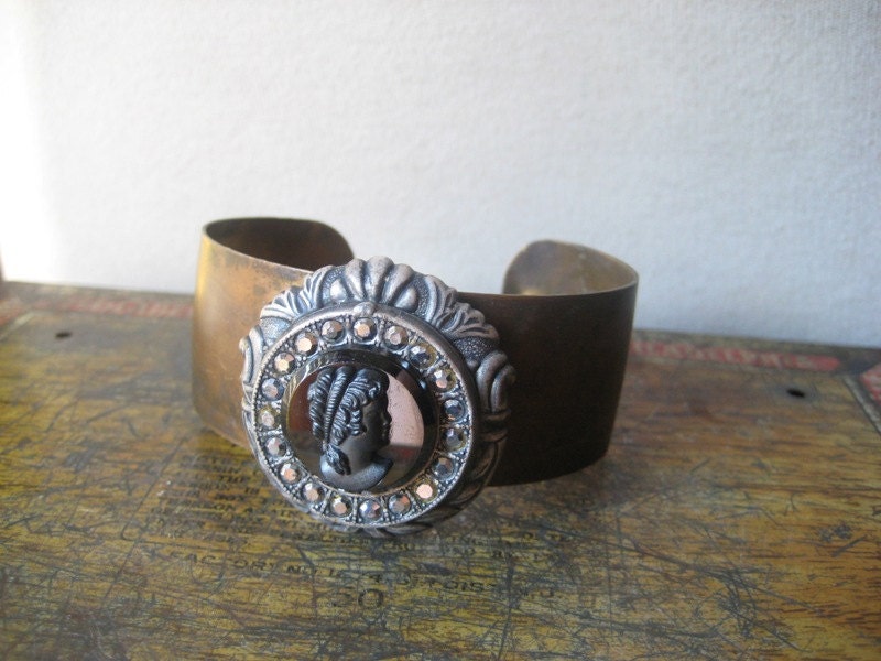 Vintage Cameo Cuff Bracelet