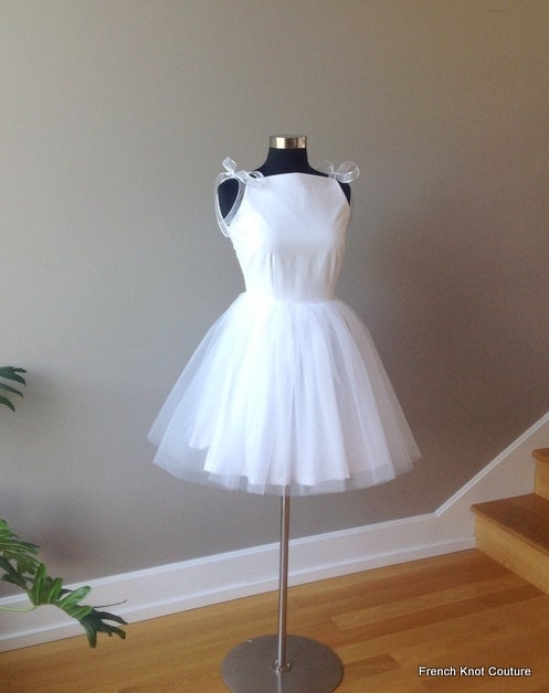 PETIT FOUR Tea Length Wedding Dress,Tulle Skirt, Colors