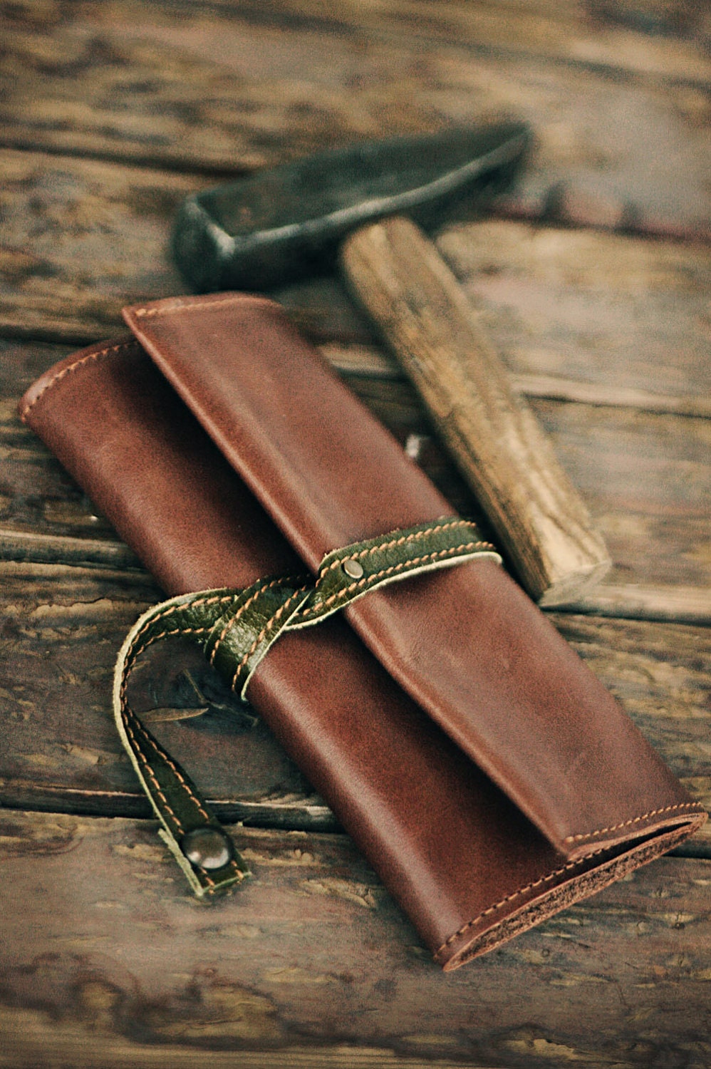Olive - Leather Tobacco Pouch
