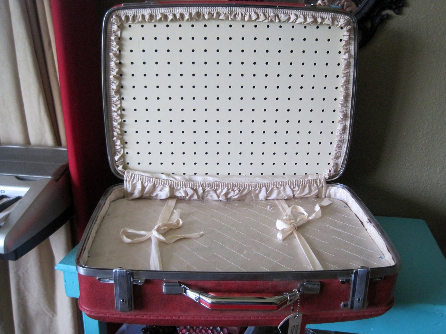 Upcycled Vintage Luggage Jewelry Display and Storage for Shows