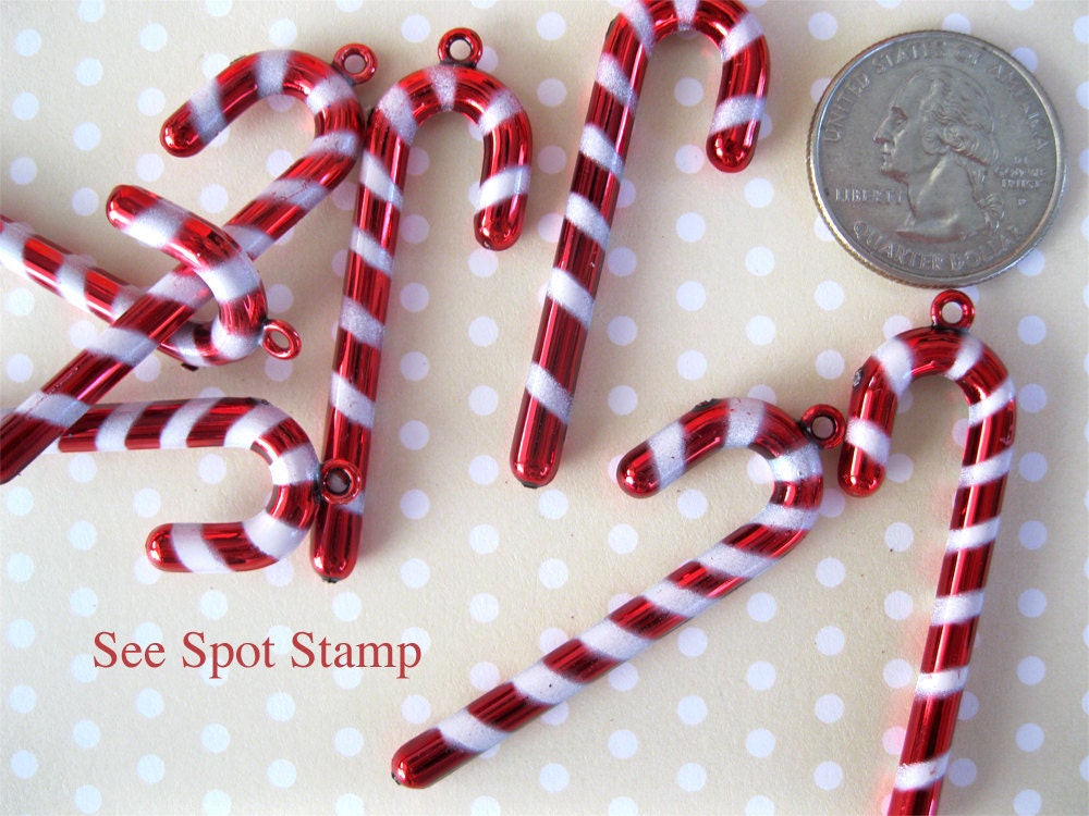 Christmas Candy Cane embellishment Mini decoration red white stripe Charms candycane 10 Christmas cards Christmas Christmas ribbon 19hlw1