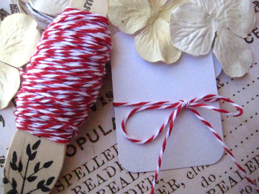 Bakers Twine 45 Feet PREMIUM Bakers Twine Red and White