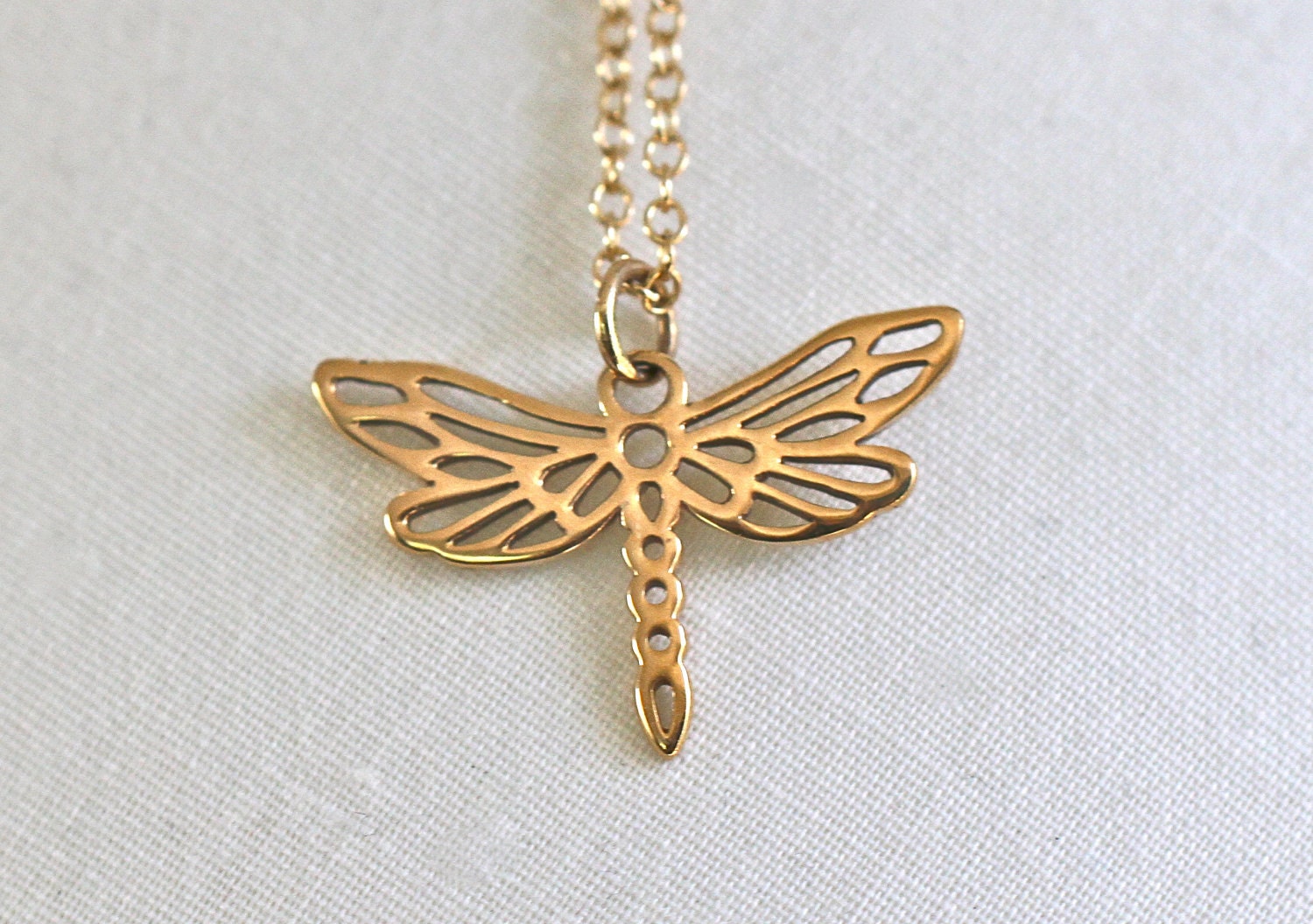Gold Dragonfly Necklace