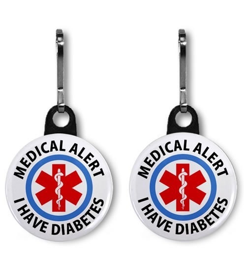 Items similar to I Have Diabetes Medical Alert Symbol Warning Pull Charms TWO PACK on Etsy
