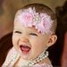 Baby Headband,pink headband, pink shabby chic baby headband,pink flower headband, baby girl headband, newborn toddler headband