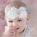 white headband, christening headband, baptism headband, baby headband,shabby chic headband,flower headband,baby girl headband, baby bows.
