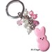 Marshmallow Peep Bunny Keychain in Pink or Yellow