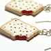 Strawberry Pop Tart Dangly Earrings - miniature poptart pop-tart breakfast pastry kawaii miniature food jewelry